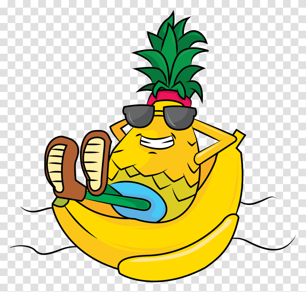 Banana Cartoon Cute Free Image On Pixabay Gambar Kartun Pisang Lucu, Plant, Vegetation, Outdoors, Sunglasses Transparent Png