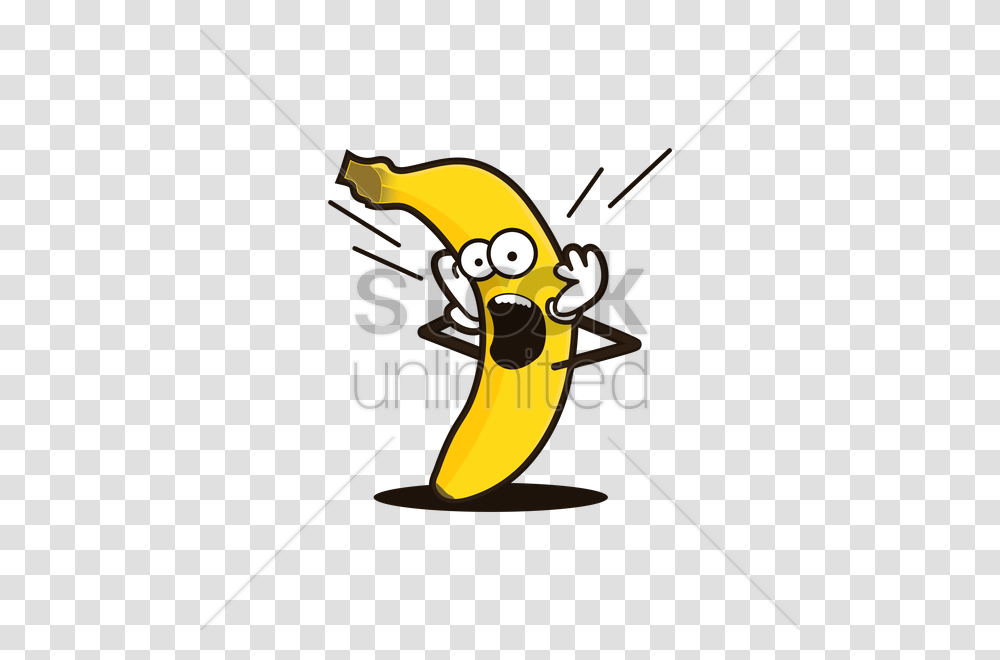 Banana Character Screaming Vector Image, Plant, Fruit, Food, Label Transparent Png