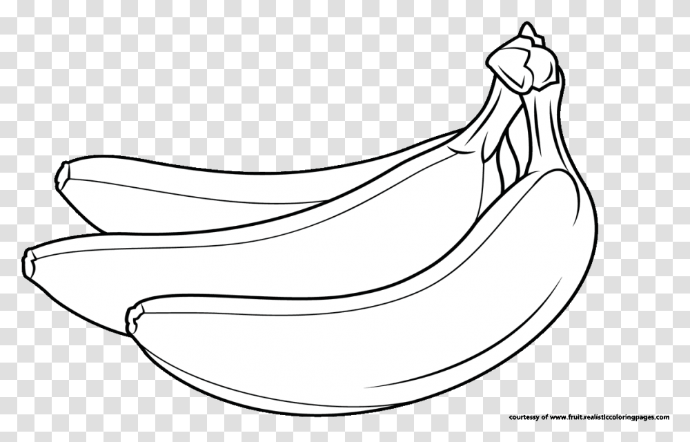 Banana Clipart Cute Cartoon Picture Black And White Banana, Plant, Fruit Transparent Png