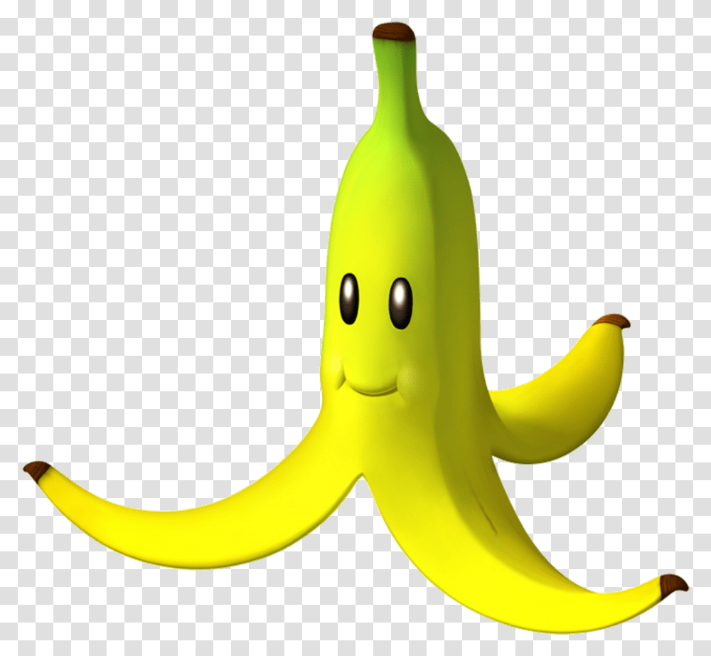 Banana Clipart Mario Mario Kart Banana Peel, Fruit, Plant, Food Transparent Png