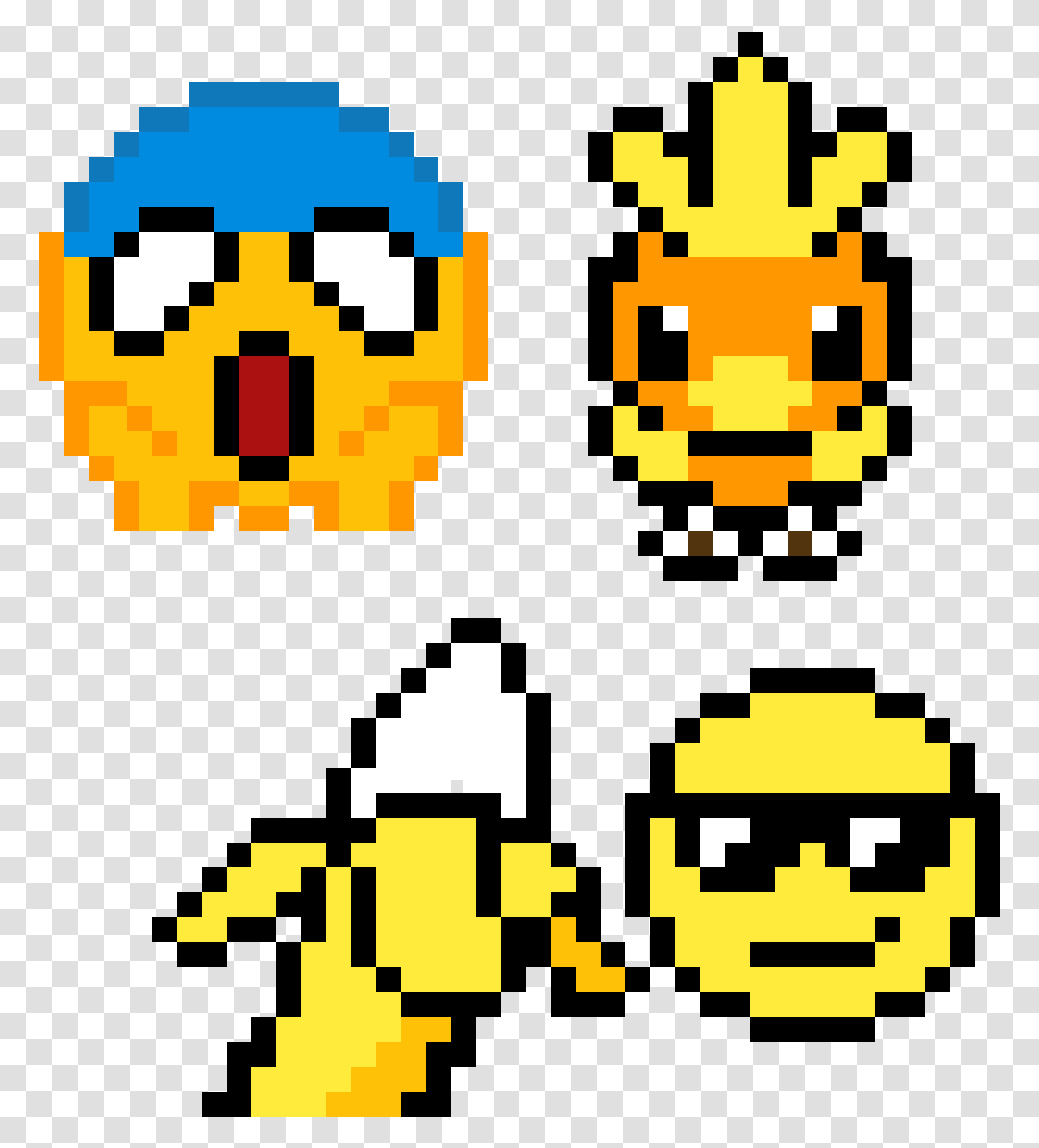 Banana Emoji Pixel Art Smiley Face, Pac Man, Plant Transparent Png