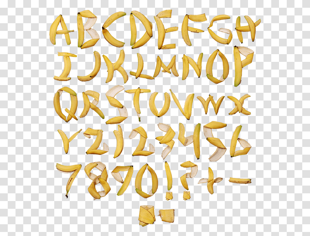 Banana Font Alphabet Letters Banana Typeface, Calligraphy, Handwriting Transparent Png