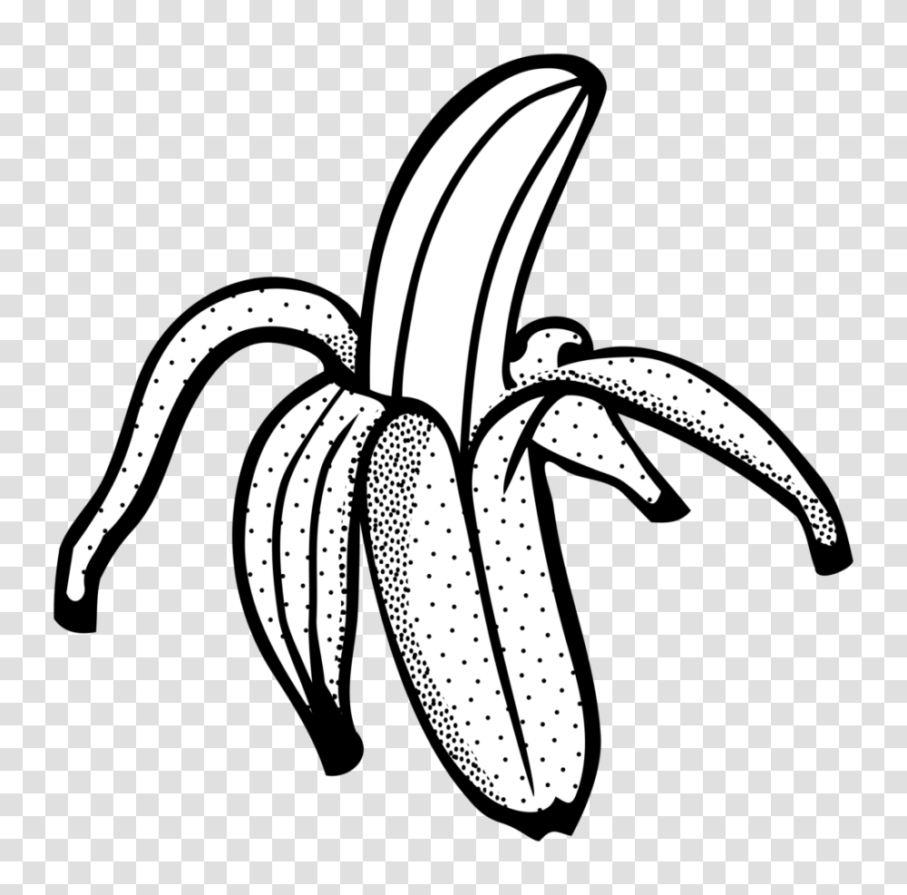 Banana Lineart Icons Free And Downloads Clipart Black White, Plant, Fruit, Food, Sink Faucet Transparent Png
