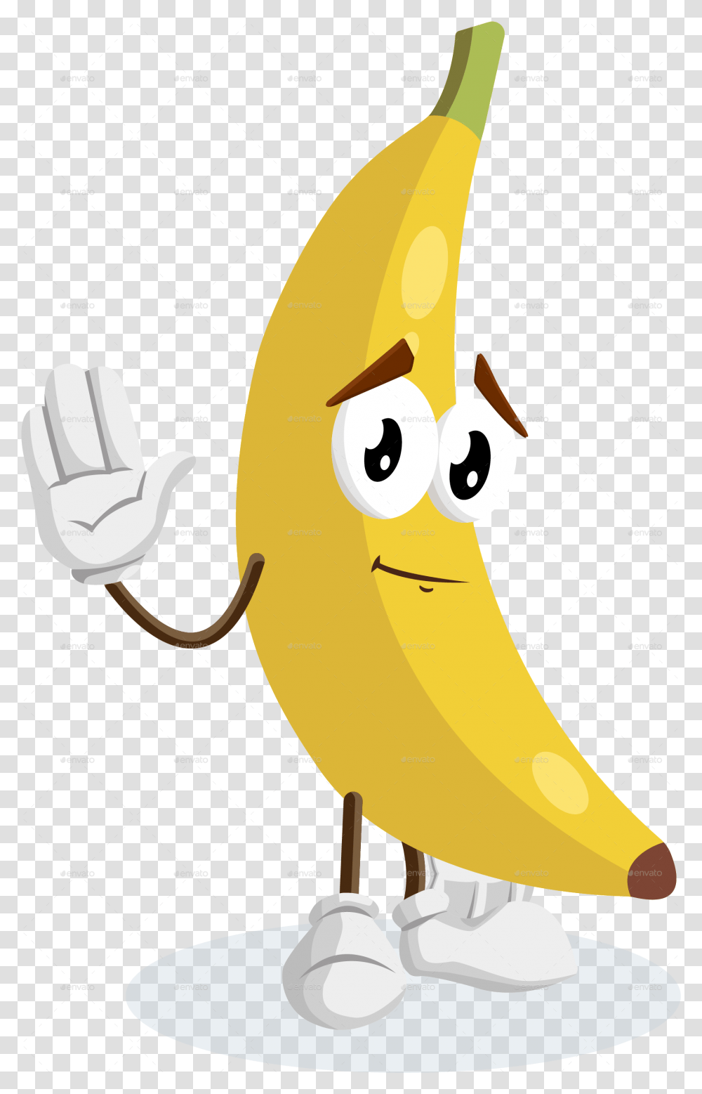 Banana Mascot Fruit Goodbye, Plant, Food Transparent Png