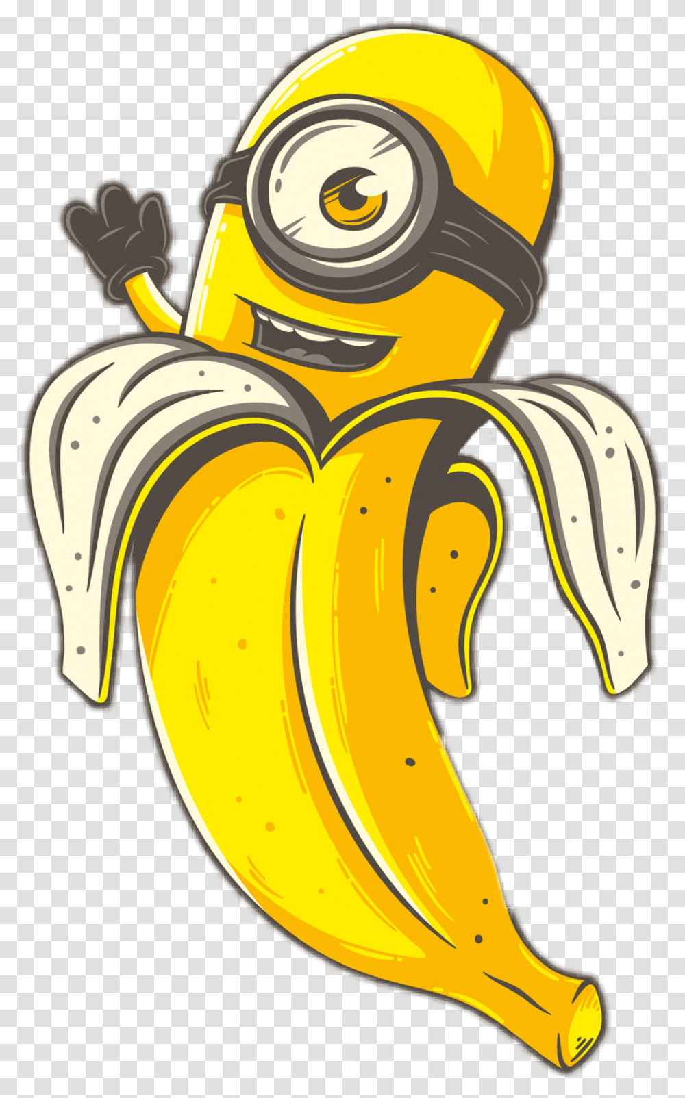 Banana Minion Yellow Gebelia Banana, Plant, Fruit, Food, Helmet Transparent Png