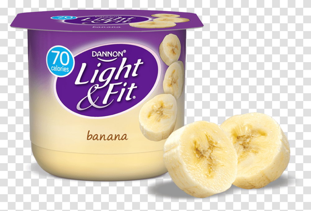 Banana Nonfat Yogurt Dannon Yogurt Light, Food, Plant, Fruit, Mayonnaise Transparent Png