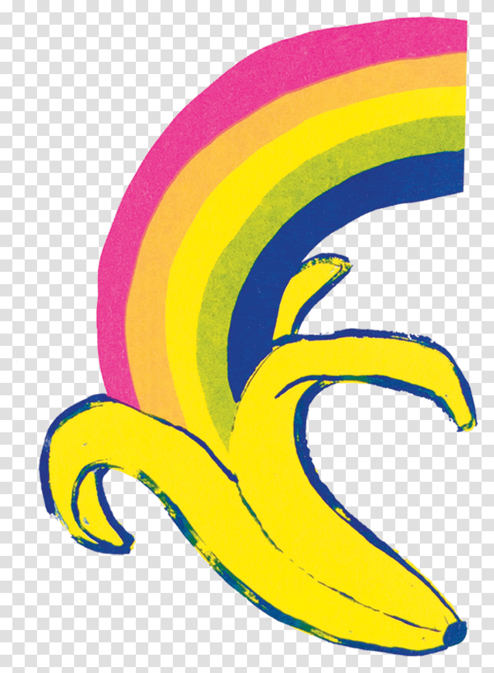 Banana On A Rainbow, Label Transparent Png