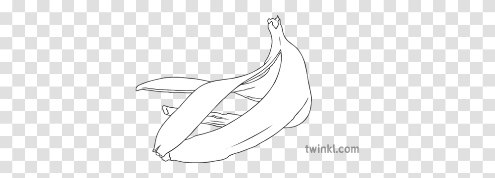 Banana Peel Geography Disposable Waste Food Secondary Bw Rgb Line Art, Drawing, Clothing, Animal, Text Transparent Png