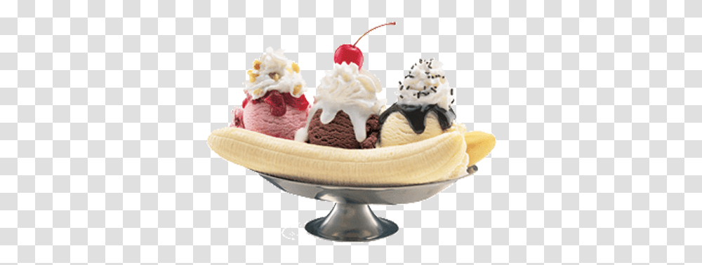 Banana Splits Ice Cream, Dessert, Food, Creme, Wedding Cake Transparent Png