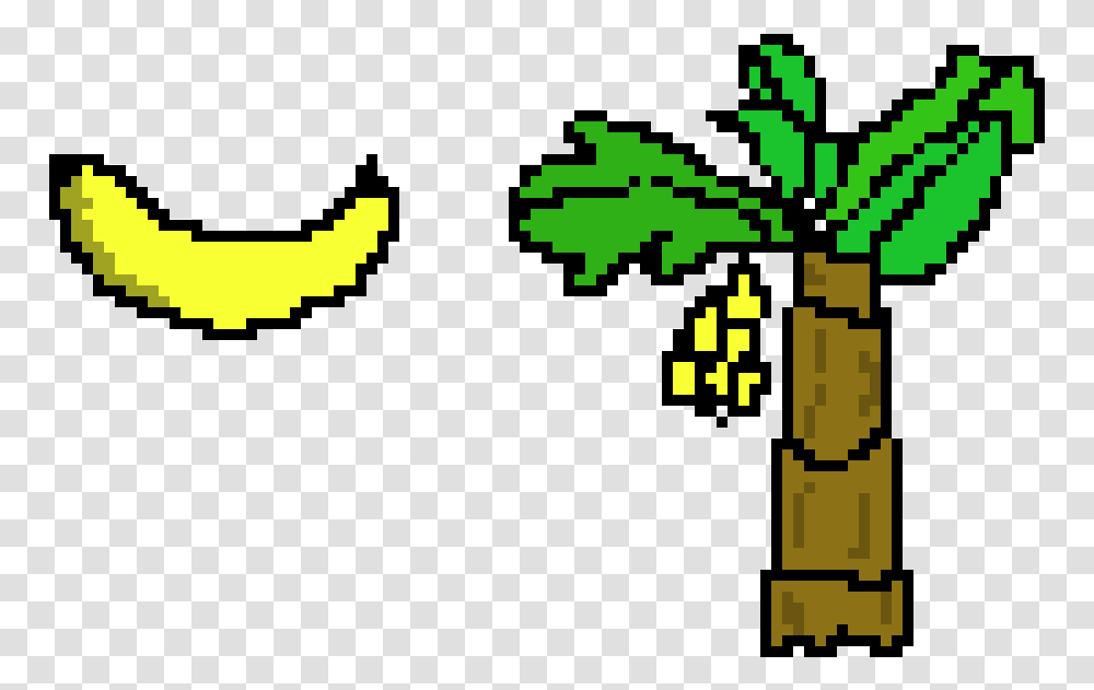 Banana Tree Pixel Clipart Portable Network Graphics, Plant, Pac Man, Minecraft Transparent Png