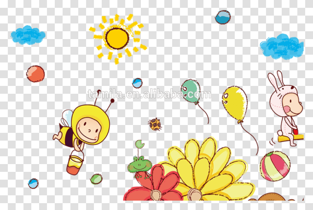 Banana Tree Removable Pvc Wall Sticker Cartoon Wall Cartoon, Graphics, Floral Design, Pattern, Angry Birds Transparent Png