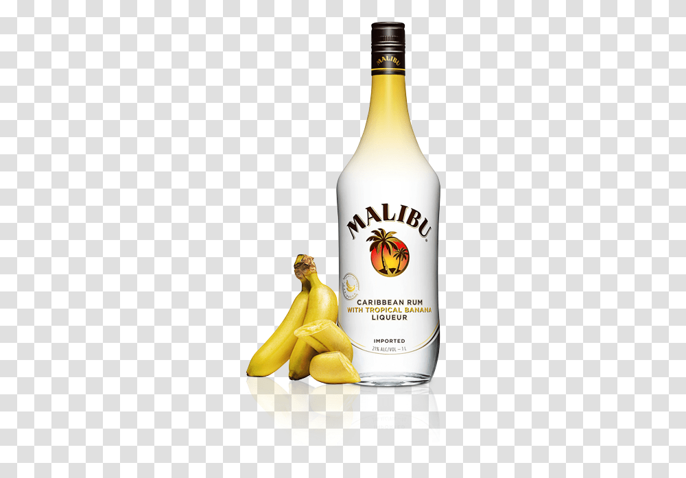 Bananabanana Beveragedistilled Beveragemalibu Rumbottle Malibu Rum Banana, Fruit, Plant, Food, Drink Transparent Png