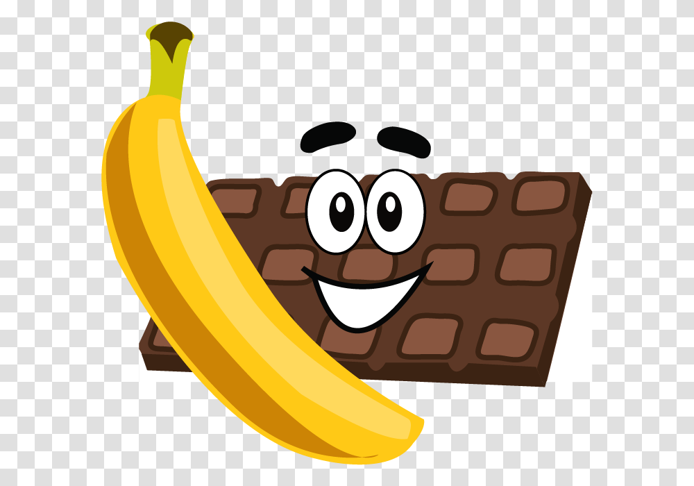 Bananas And Chocolate Clipart, Fruit, Plant, Food Transparent Png