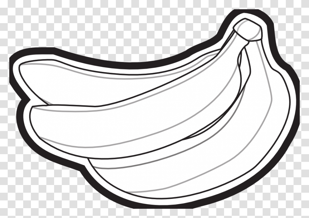 Bananas Icon Black White Line Art 555px Ripe Banana, Plant, Fruit, Food Transparent Png
