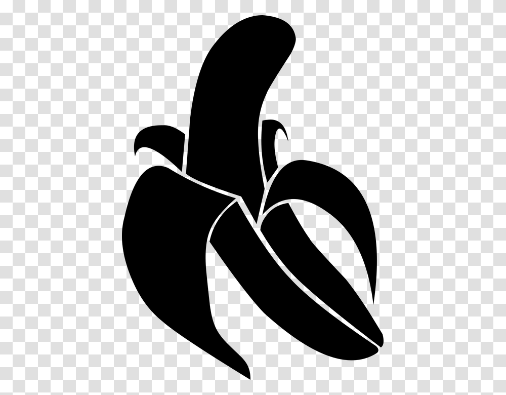 Banano Negro Banana Pltano Vector Banana Vector Black And White, Gray, World Of Warcraft Transparent Png