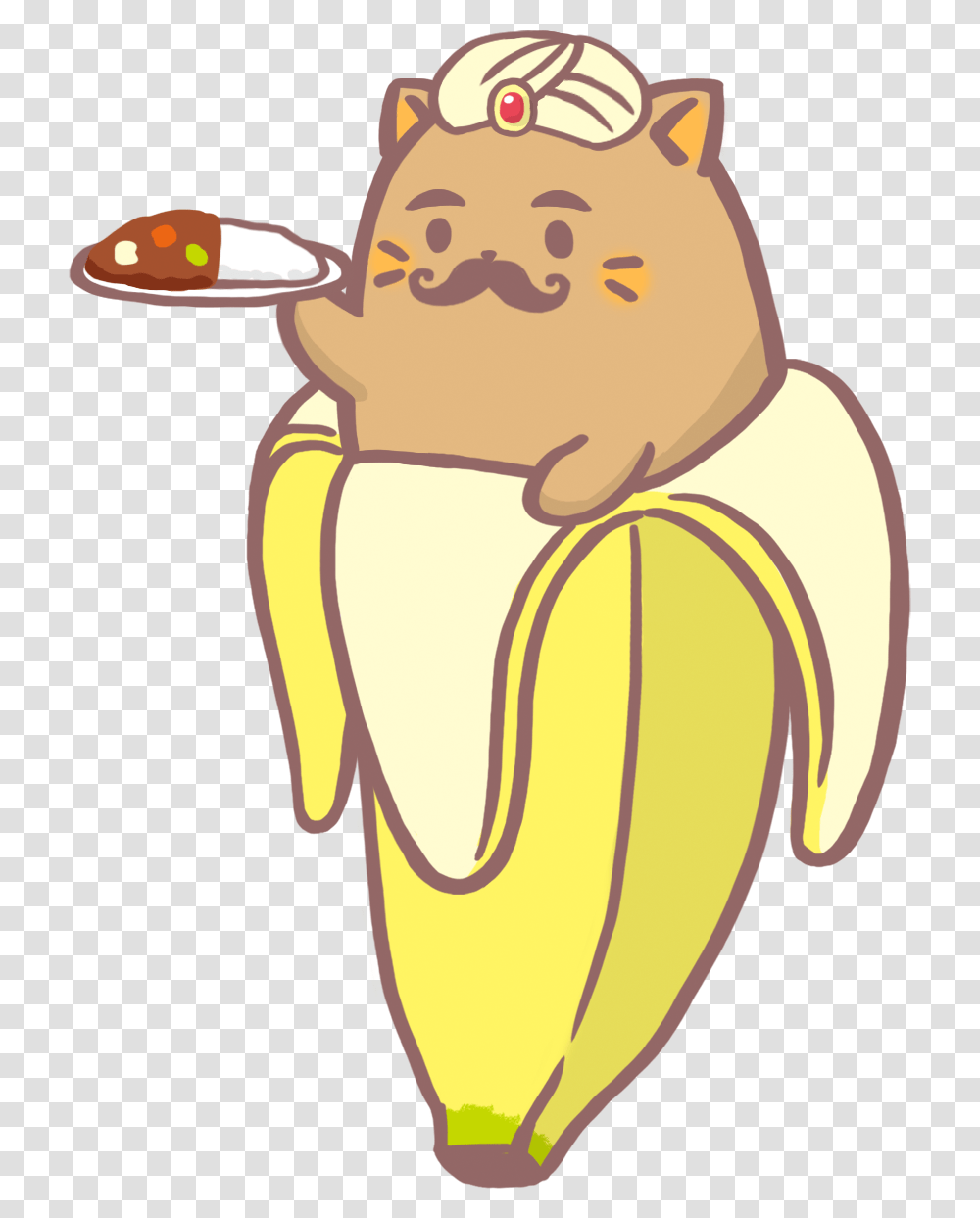 Bananya Wikia Cat Inside A Banana, Cutlery, Spoon, Eating, Food Transparent Png