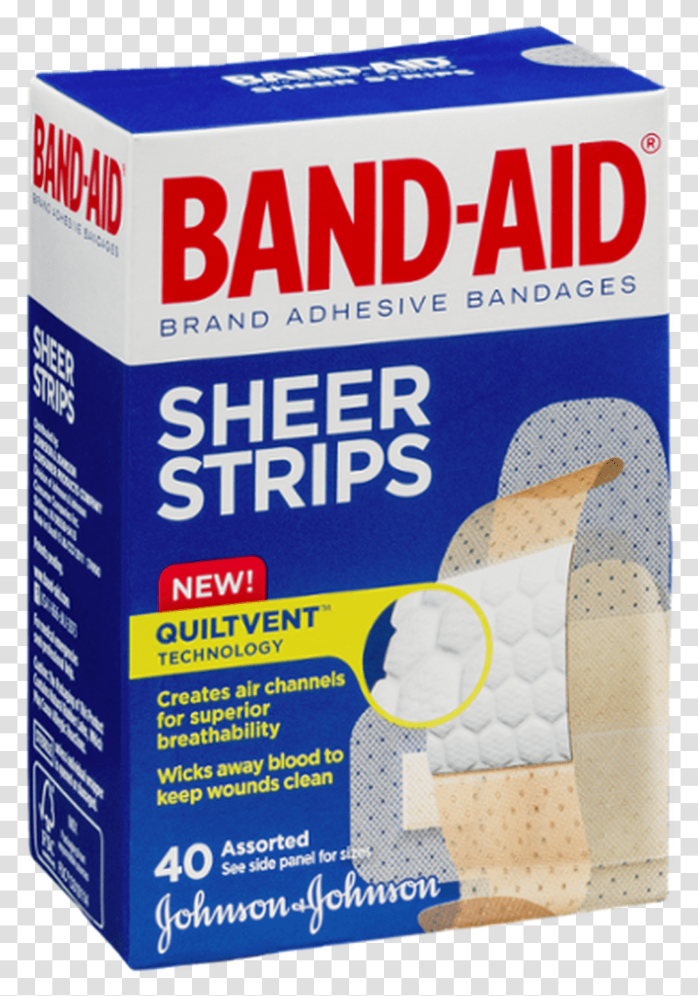 Band Aid Sheer Strips 40 Count Assorted Sizes, First Aid, Bandage, Food Transparent Png