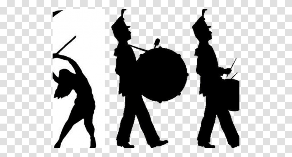 Band Clipart Drum Corps, Silhouette, Stencil, Person, People Transparent Png