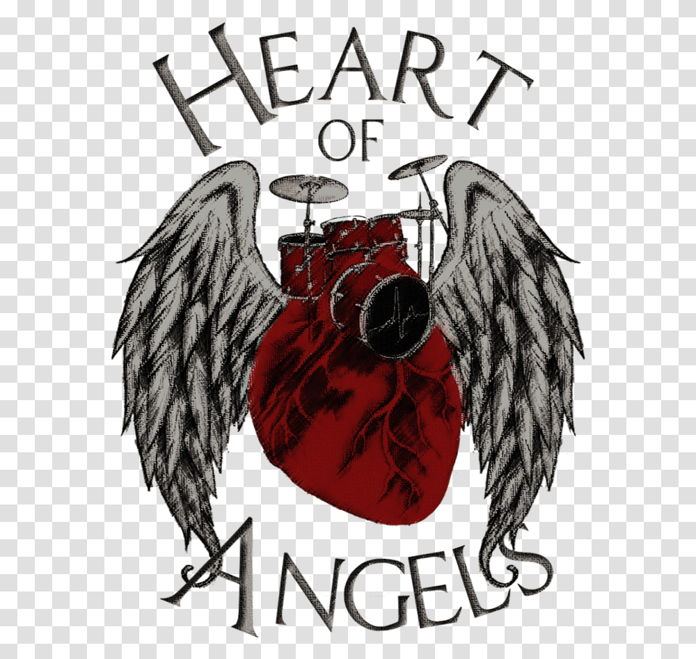 Band Logo Illustration Angel Wings, Emblem, Archangel Transparent Png