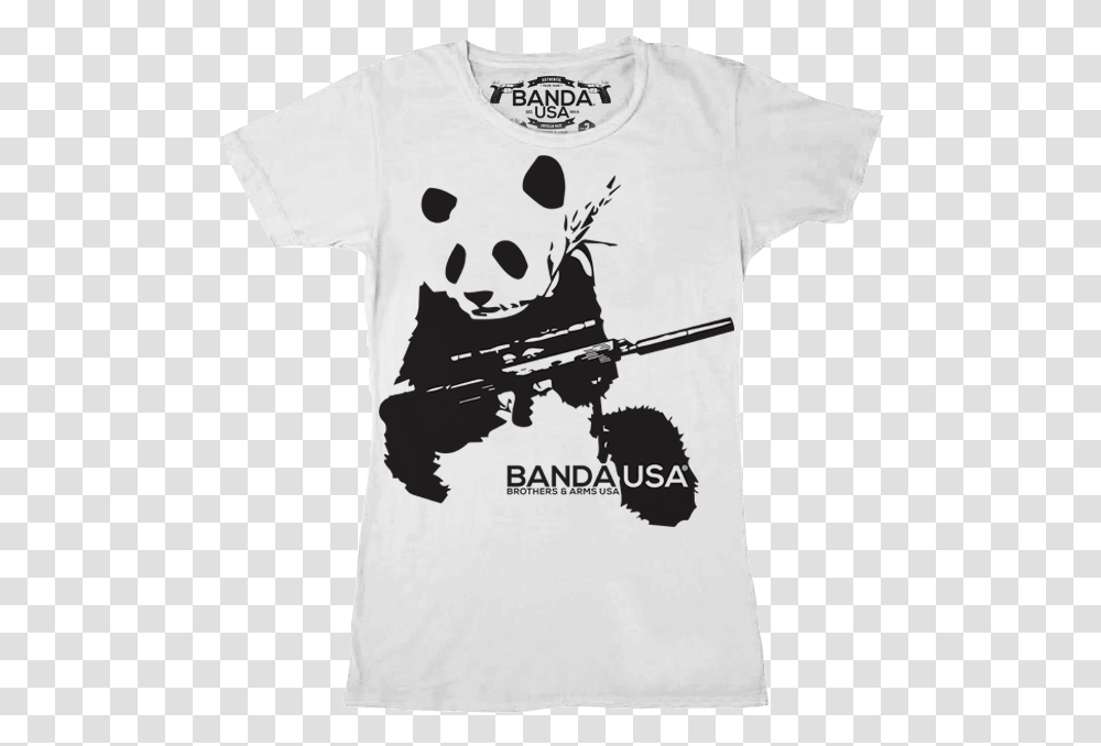 Banda Panda Panda With Machine Gun, Apparel, T-Shirt, Person Transparent Png