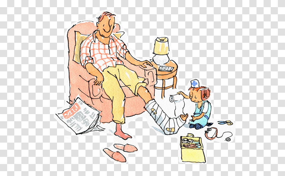 Bandage Cartoon, Person, People, Chair, Doctor Transparent Png