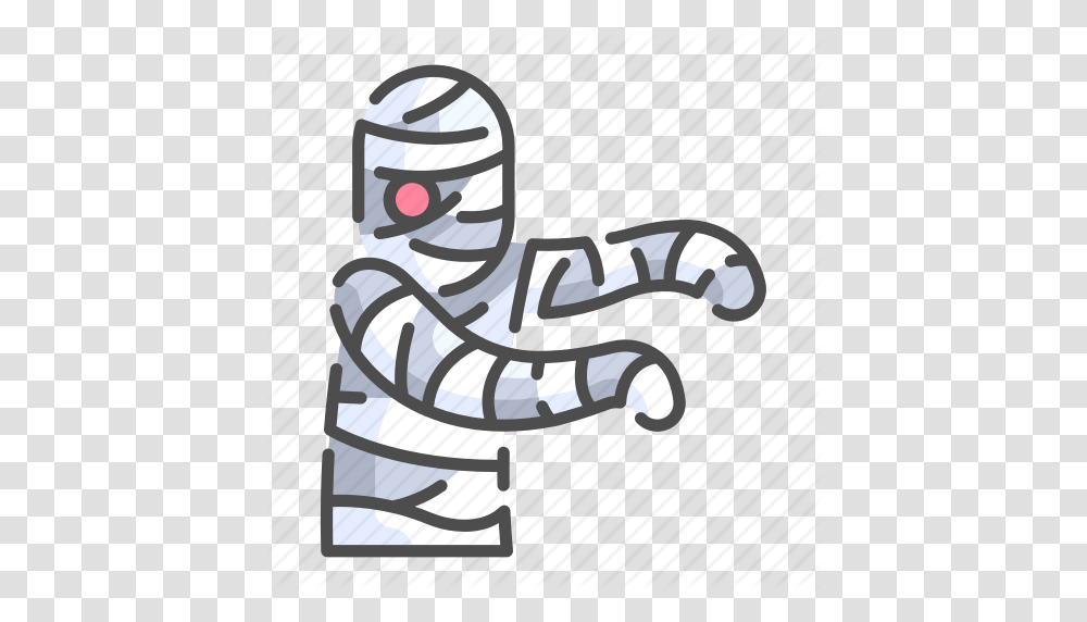 Bandage Costume Creepy Funerary Ghost Halloween Mummy Icon, Astronaut, Doodle, Drawing Transparent Png