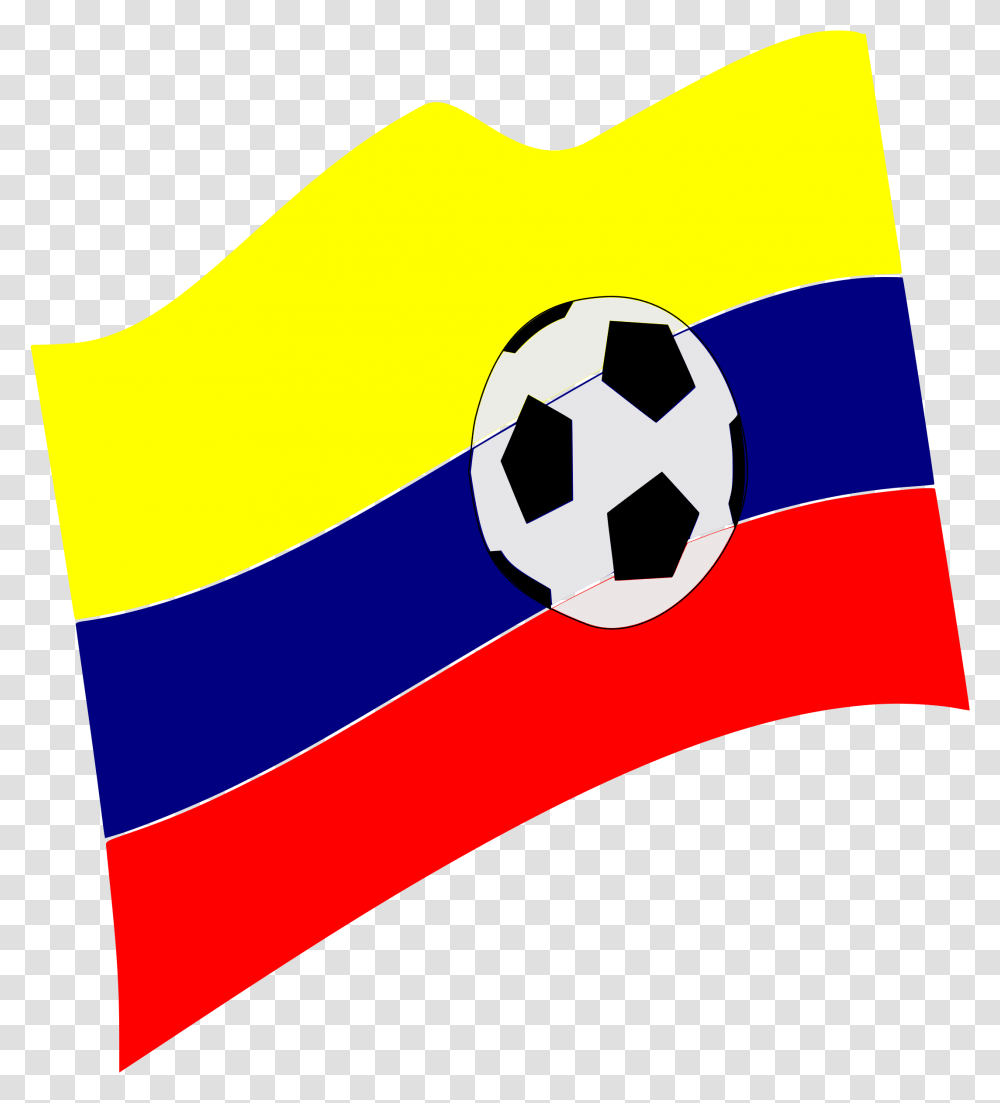 Bandera De Colombia Y Balon Balon Colombia, Flag, Soccer Ball, Football Transparent Png