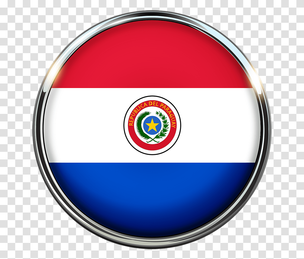Bandera De Paraguay Circulo, Disk, Logo, Trademark Transparent Png