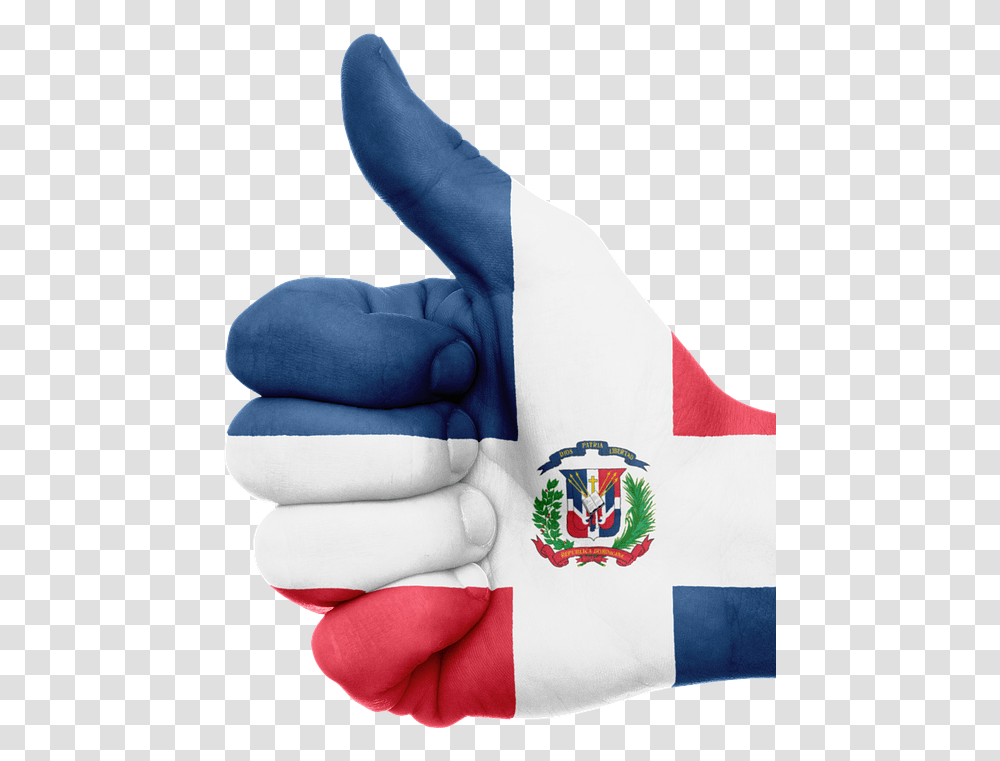 Bandera Dominicana Dominican Republic Flag Hand, Apparel, Person Transparent Png
