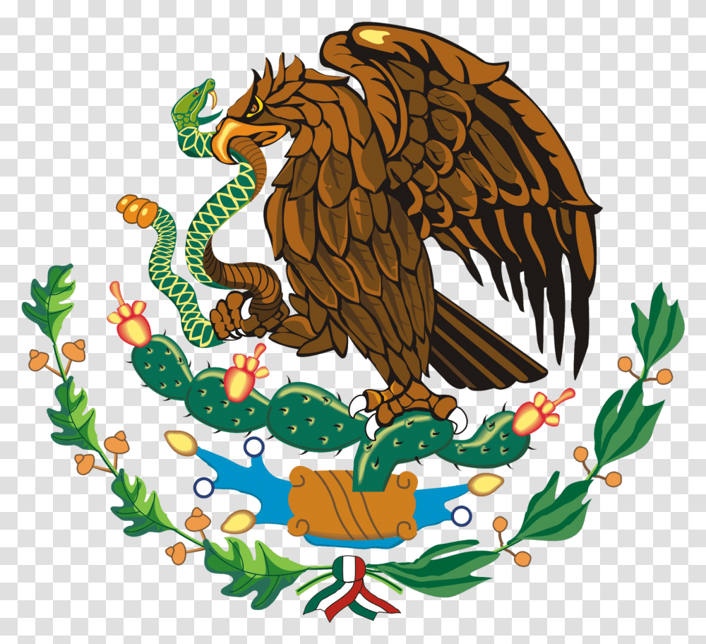 Bandera Mexicana Escudo De La Bandera De Mexico Actual, Dragon, Ornament Transparent Png