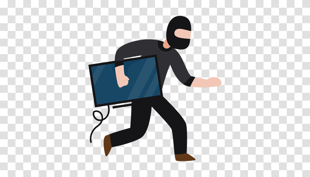 Bandit Character Stealing Monitor, Ninja, Person, Human, Kneeling Transparent Png