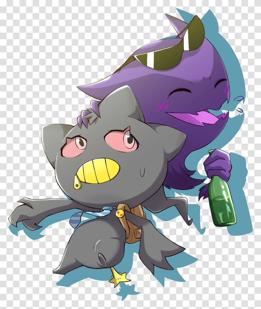 Banette And Haunter Banette X Gengar Pokemon, Graphics, Art, Animal, Mammal Transparent Png