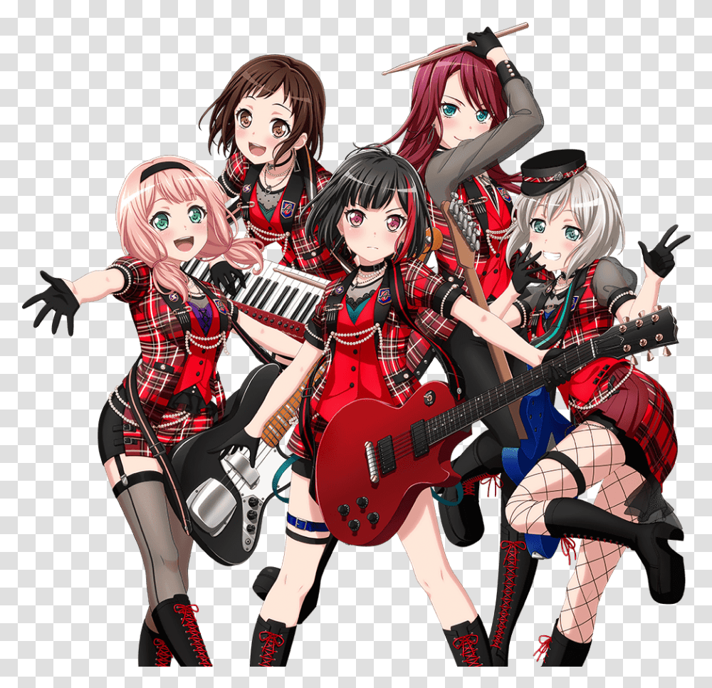 Bang Dream Wikia Afterglow Bang Dream, Guitar, Leisure Activities, Musical Instrument, Person Transparent Png