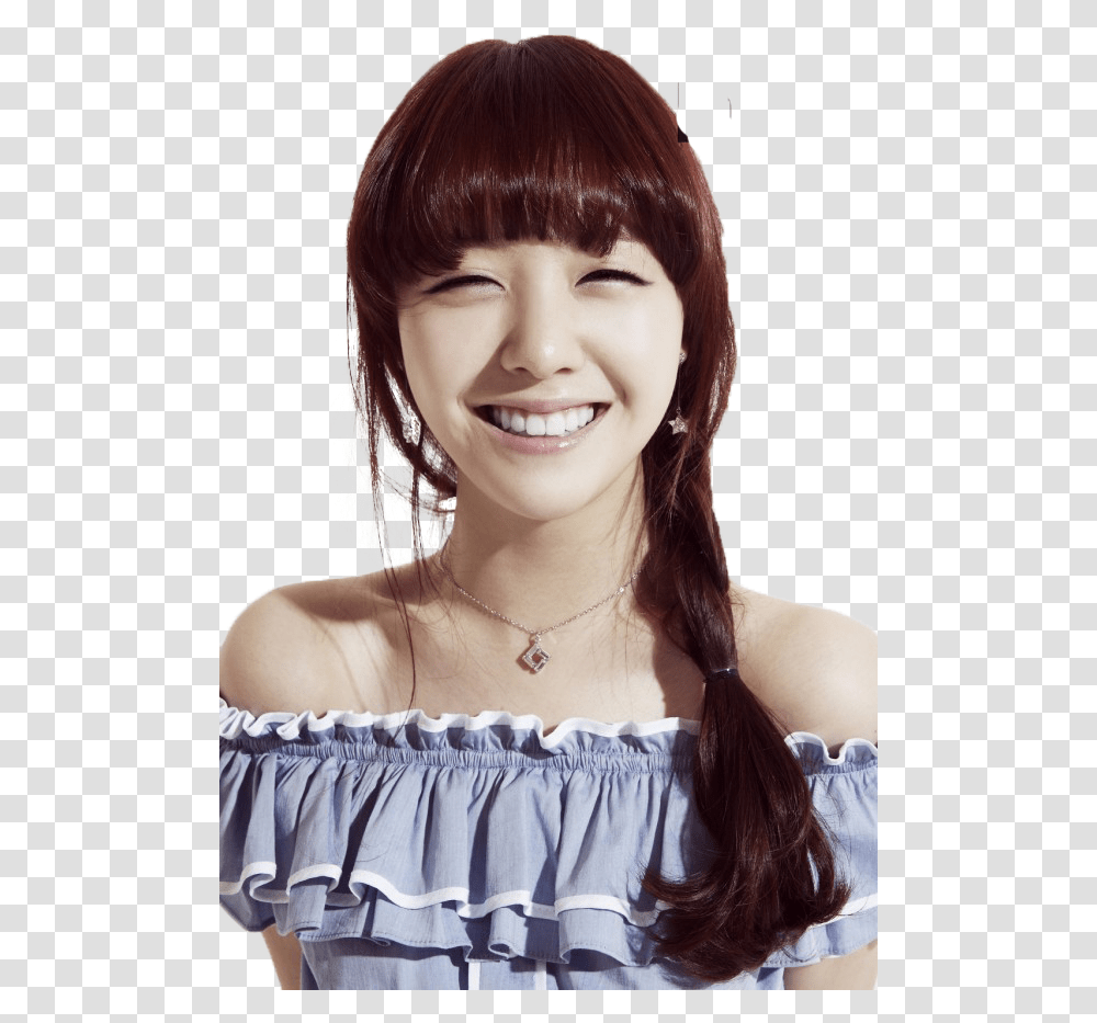 Bang Minah Smile Download Korean Girl Eye Smile, Person, Face, Necklace Transparent Png