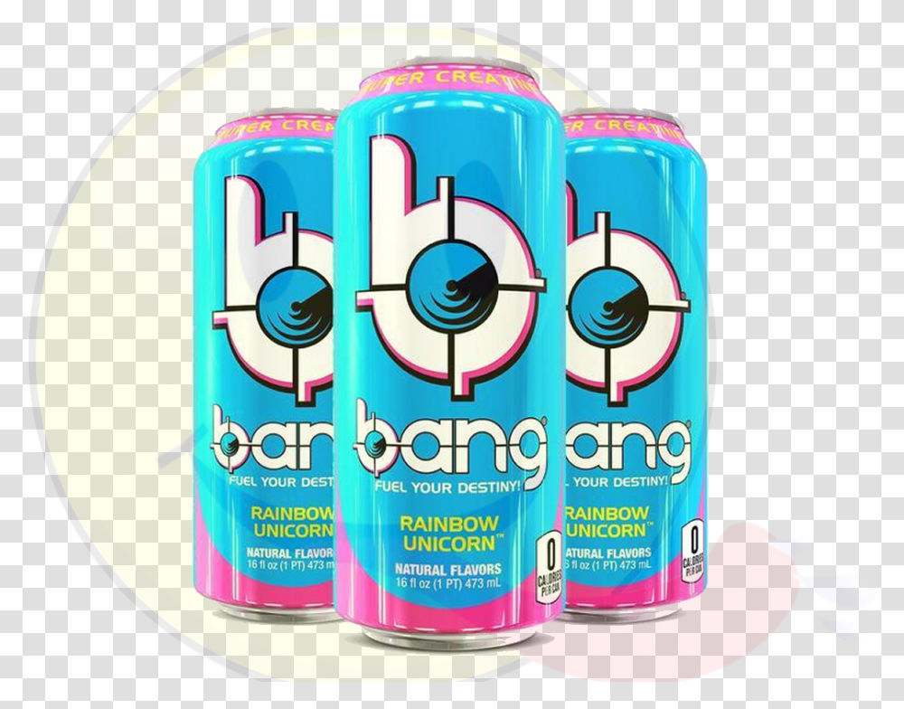 Bang Rainbow Unicorn Rainbow Unicorn Bang Energy Drink, Tin, Can, Disk, Spray Can Transparent Png