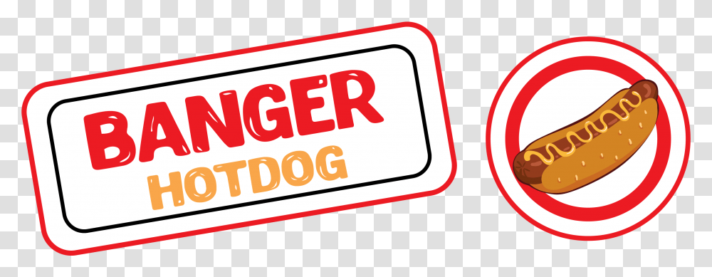 Banger Hot Dog, Label, Word, Sticker Transparent Png