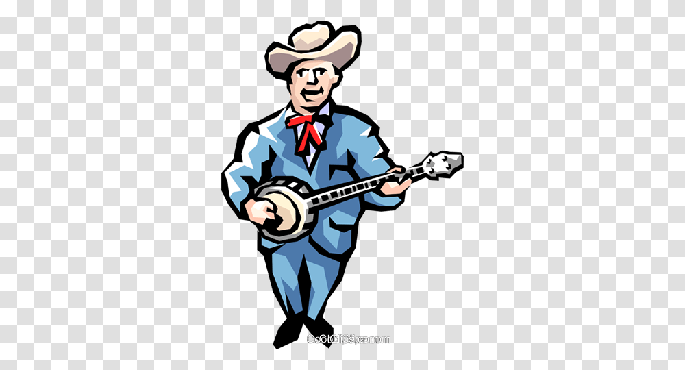 Banjo Player Royalty Free Vector Clip Art Illustration, Leisure Activities, Person, Human, Musical Instrument Transparent Png