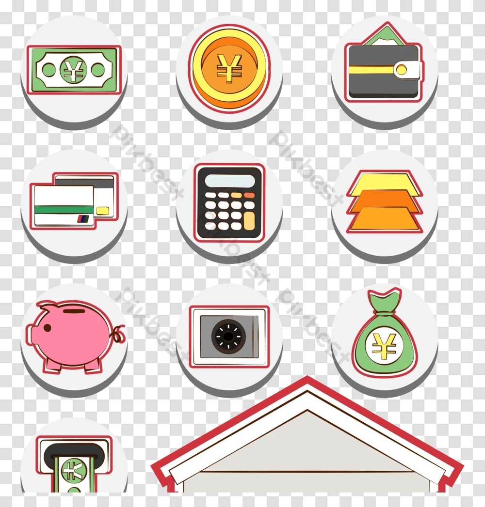 Bank Building And Icon Vector Picture Ai Free Download Smart Device, Label, Text, Sticker, Electronics Transparent Png