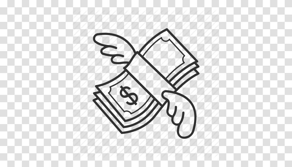 Bank Cash Dollar Flying Money Money Money With Wings Paper, Rug, Shopping Cart Transparent Png