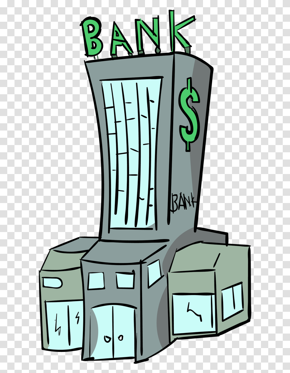 Bank Clipart Bangunan Clipart Bank Cartoon, Furniture, Chair, Pillar, Architecture Transparent Png