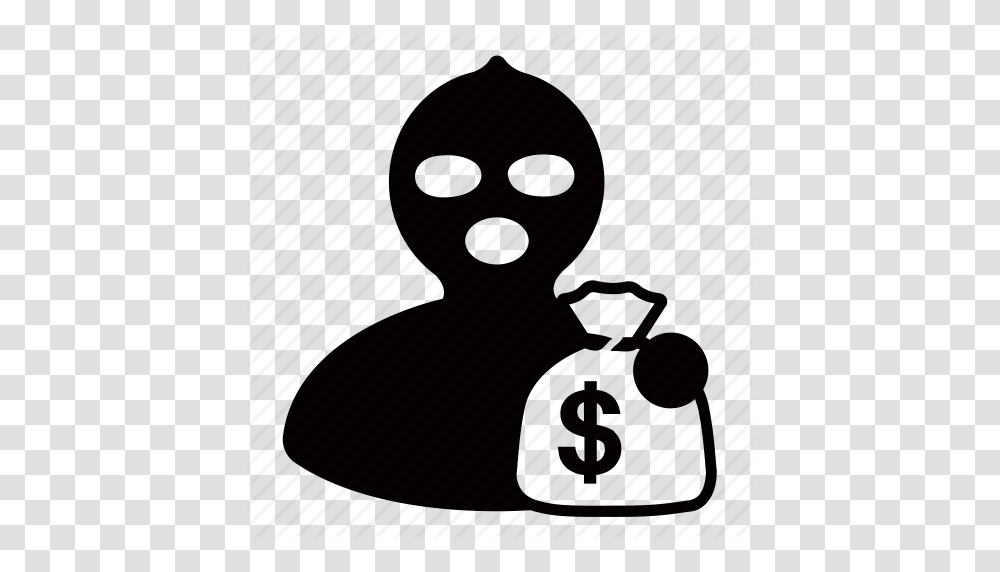 Bank Criminal Money Robber Steal Theft Thief Icon, Silhouette, Alien, Piano, Musical Instrument Transparent Png