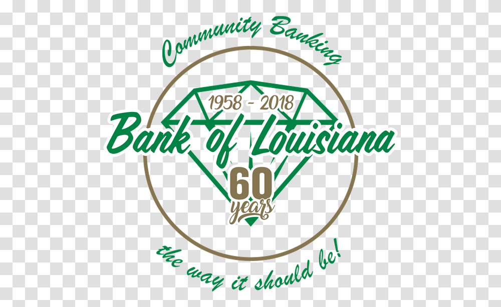 Bank Of Louisiana 60years Emblem, Hand, Label Transparent Png