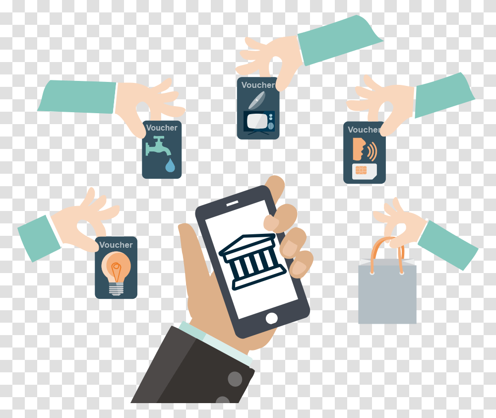 Banker Clipart Mobile Banking, Label, Credit Card, Electronics Transparent Png