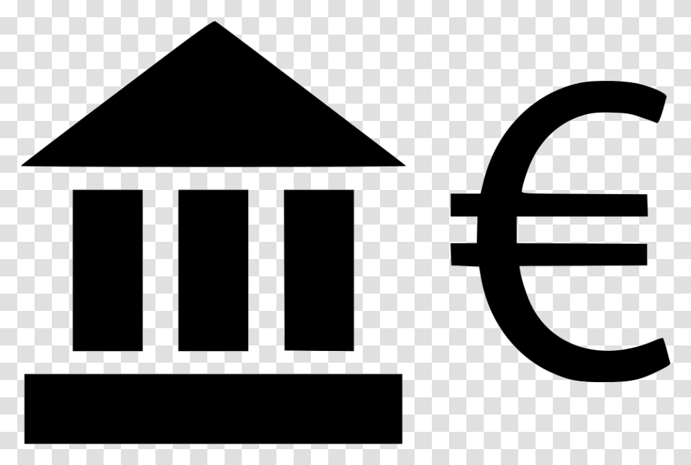 Banking Euro Sign Invest Revenue Internet Transaction Bank Icon, Label, Stencil Transparent Png