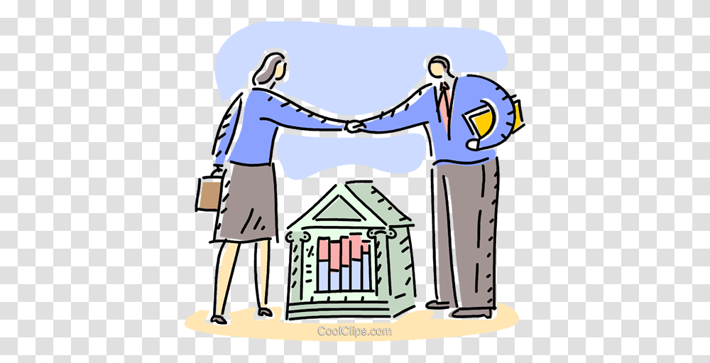 Banking Shaking Hands After A Loan Royalty Free Vector Clip Art, Bow, Building, Den Transparent Png