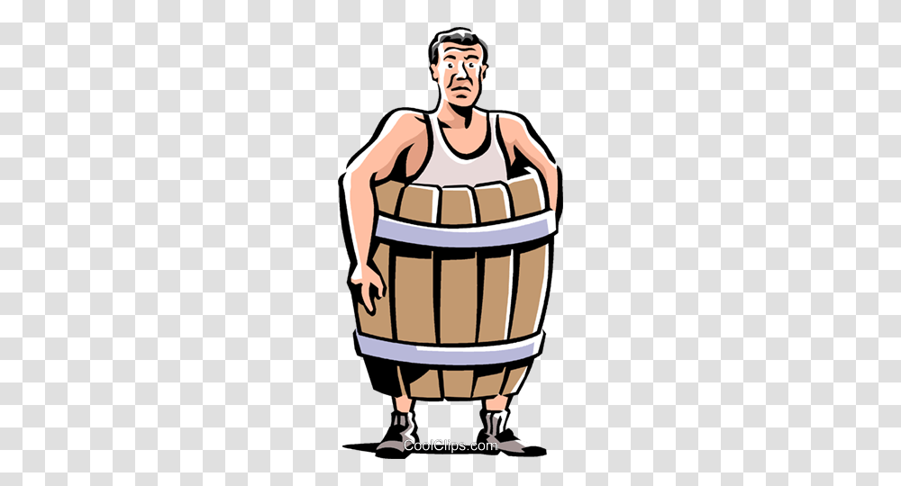 Bankrupt Royalty Free Vector Clip Art Illustration, Person, Human, Barrel, Helmet Transparent Png