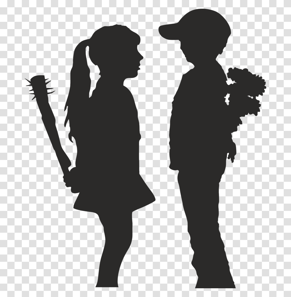 Banksy Boy Meets Girl, Silhouette, Person, Human, People Transparent Png