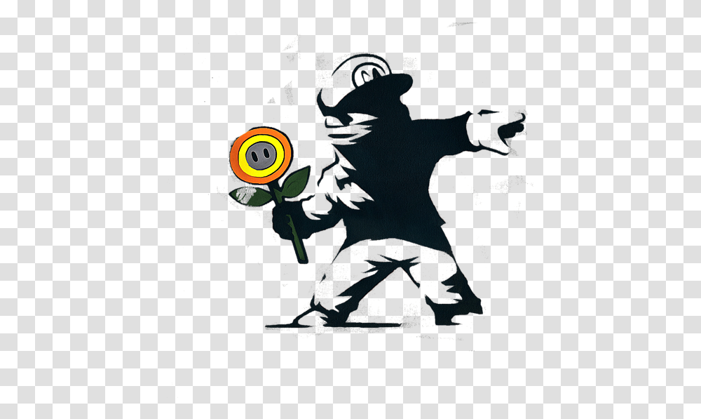 Banksy Flower Super Mario, Person, Human, Archery, Sport Transparent Png