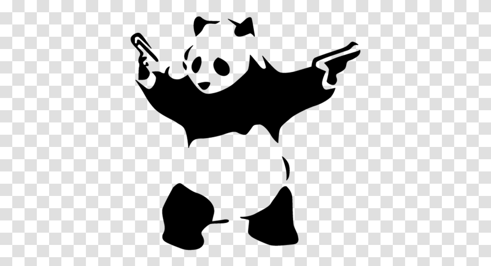 Banksy Panda, Silhouette, Stencil, Hand Transparent Png