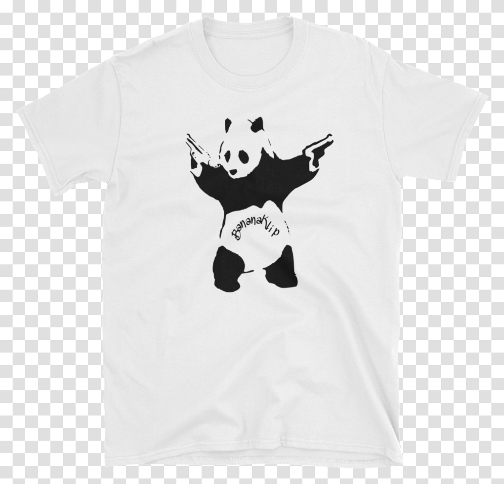 Banksy Panda With Guns, Apparel, T-Shirt, Sleeve Transparent Png